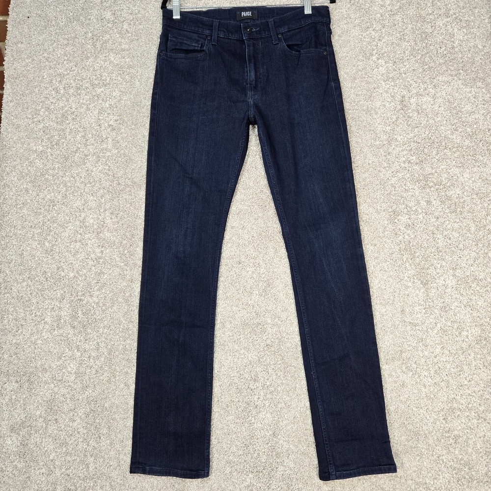 Paige Jeans Mens 32x32 Blue Federal Slim Straight Dark Wash Stretch Inkwell